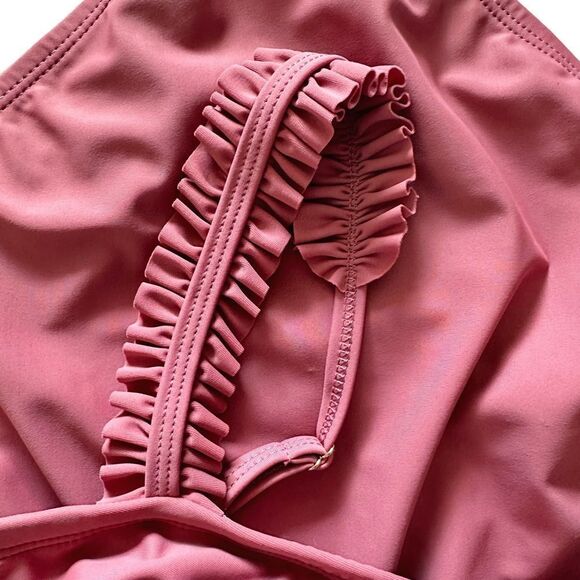 Kona Sol Square Neck Ruffle Shoulder Medium Coverage One Piece Swimsuit XL 16-18 - Picture 6 of 9